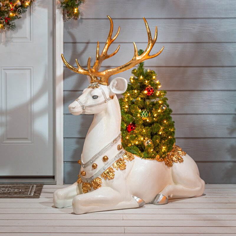 large outdoor resin reindeer